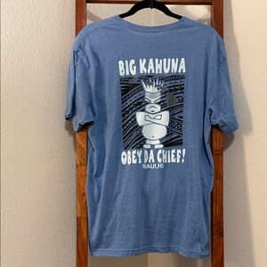 Unisex or Men’s Big Kahuna Obey Da Chief Maui Hawaii Blue Travel Tee Shirt LG